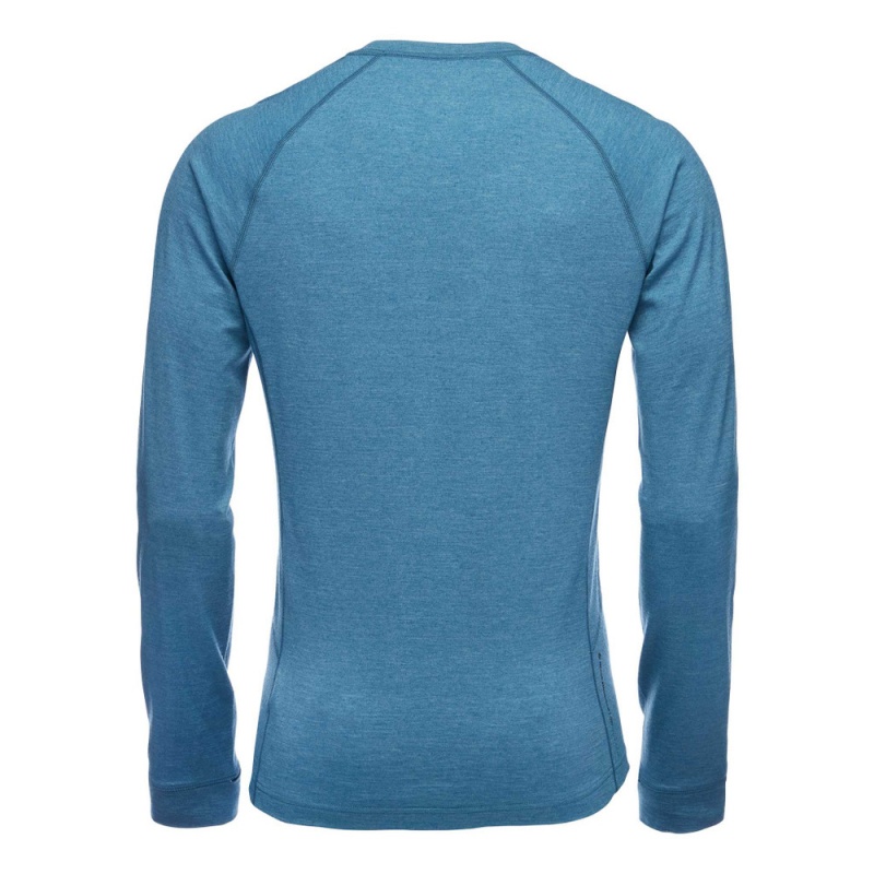 Blue Men\'s Black Diamond Solution 150 Merino Crew Base Layer Tops | DN611386