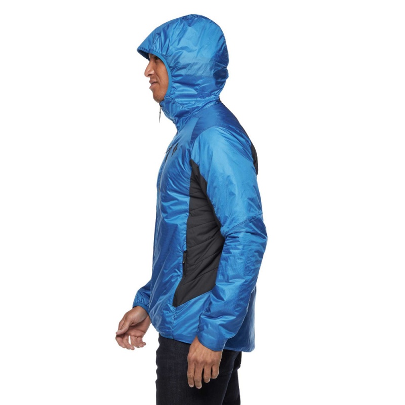 Blue Men's Black Diamond Vision Hybrid Hoody Jackets | YQ476258