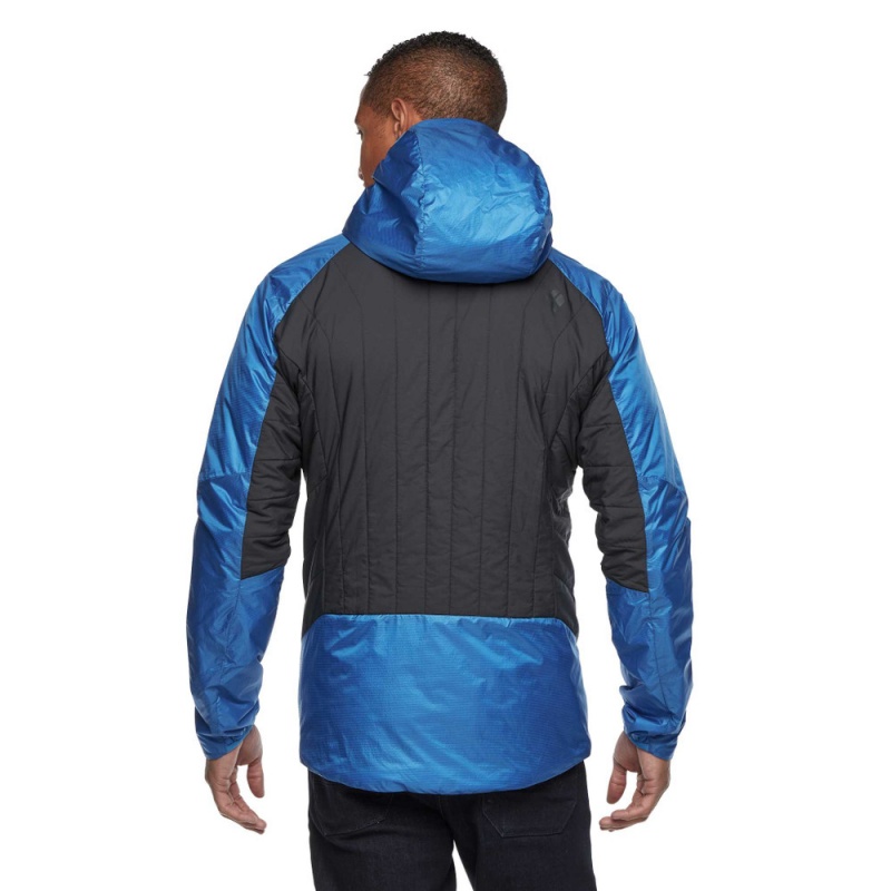 Blue Men's Black Diamond Vision Hybrid Hoody Jackets | YQ476258