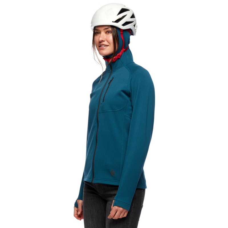 Blue Women's Black Diamond Coefficient Hoody Jackets | XH706782