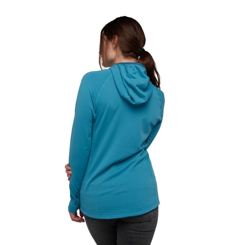 Blue Women's Black Diamond Coefficient Quarter Zip Fleece Hoodie | BB370546