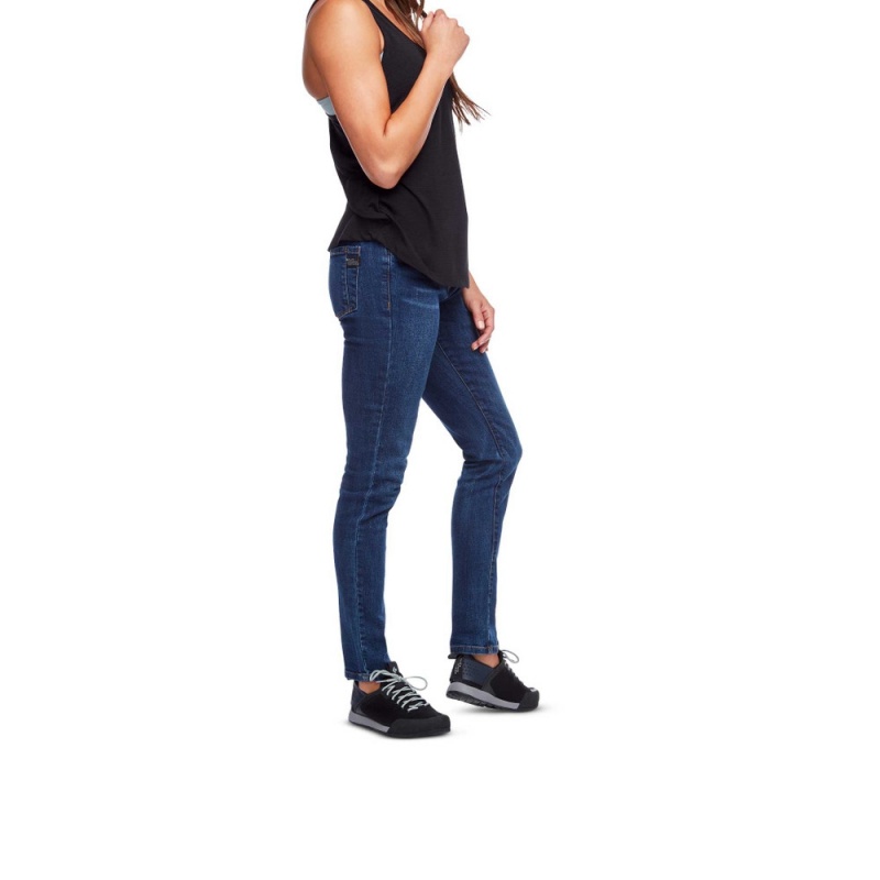 Blue Women's Black Diamond Crag Denim Jeans | WH195849