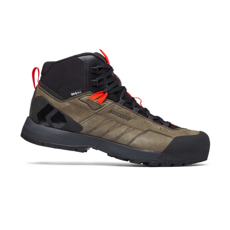 Brown Men's Black Diamond Mission Leather Mid Waterproof Approach Shoes | GC302359