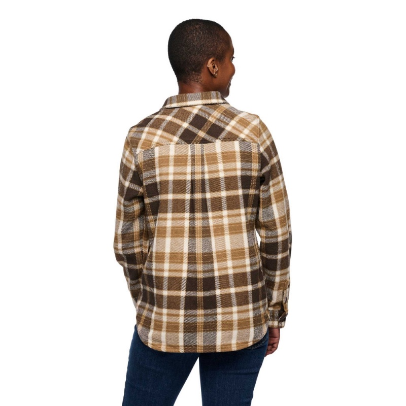 Brown Women's Black Diamond Project Heavy Flannel Shirts | ES160304