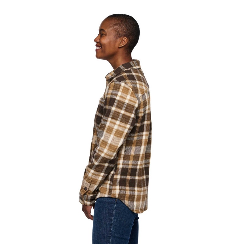 Brown Women's Black Diamond Project Heavy Flannel Shirts | ES160304