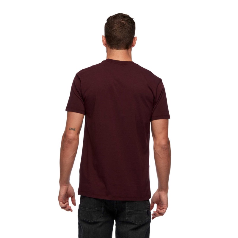 Burgundy Men's Black Diamond Chalked Up T Shirts | ET680464