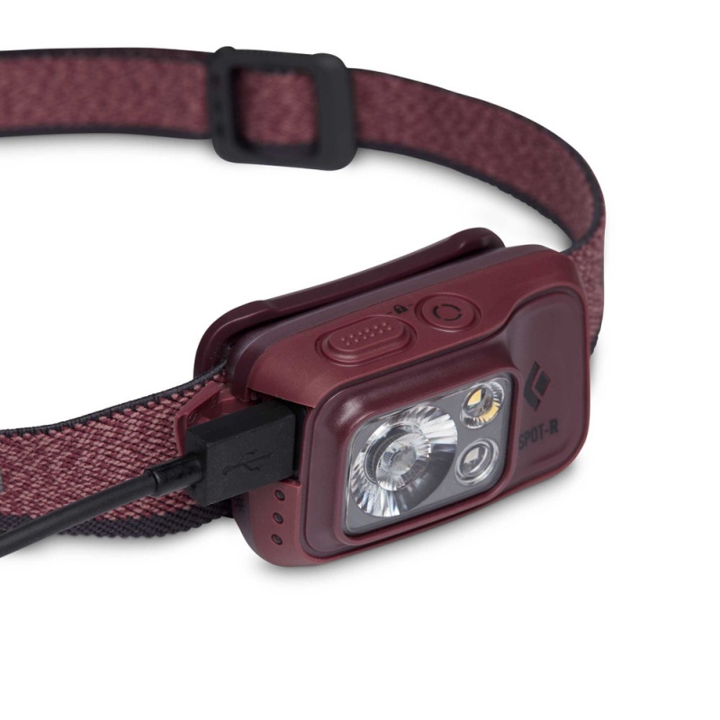 Burgundy Men's Black Diamond Spot 400-R Rechargeable Headlamps | CK347035