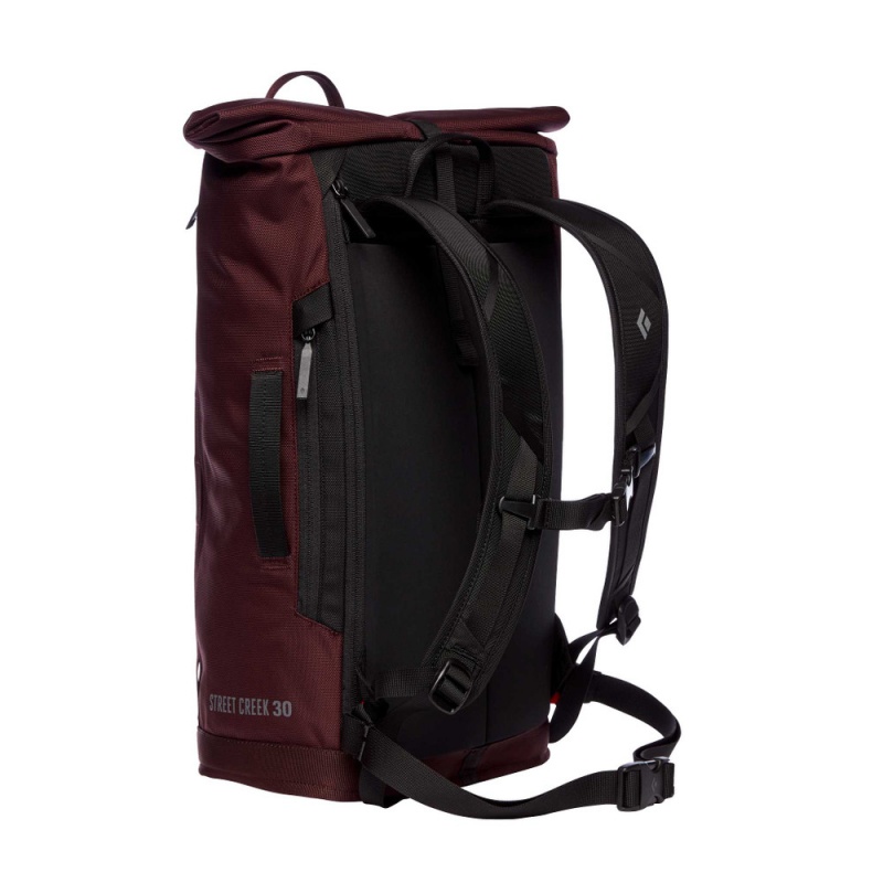 Burgundy Men's Black Diamond Street Creek 30 Roll-Top Backpacks | MC379434