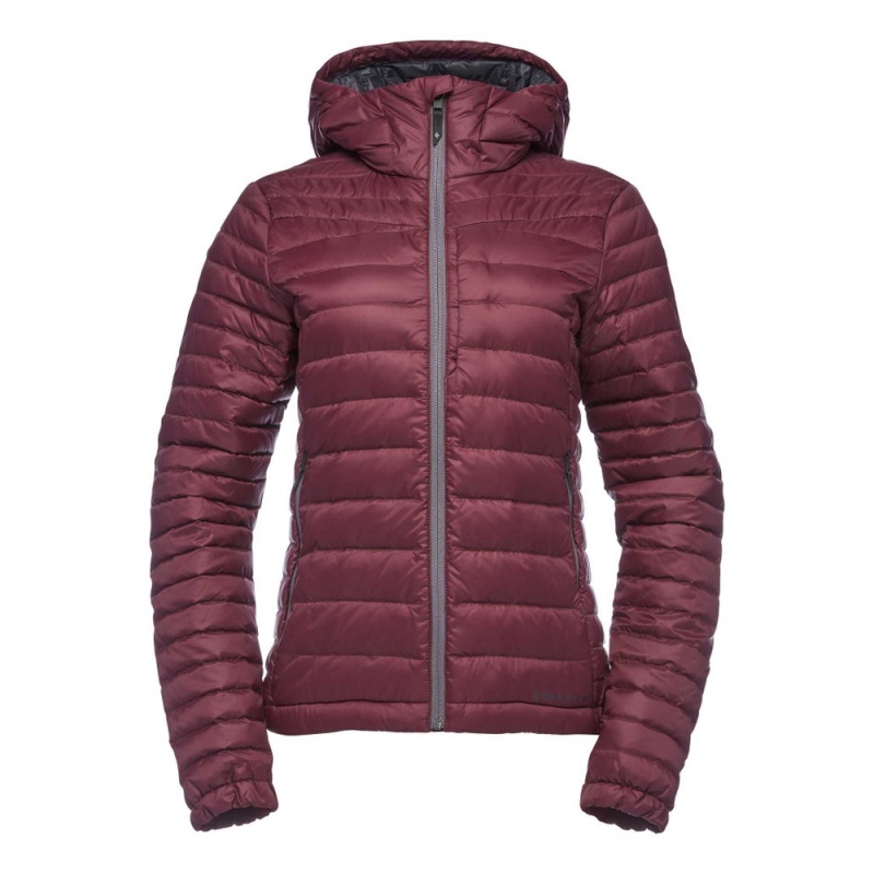 Burgundy Women\'s Black Diamond Access Hoody Down Jackets | WS526304