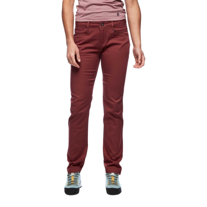 Burgundy Women's Black Diamond Credo Pants | RS890419