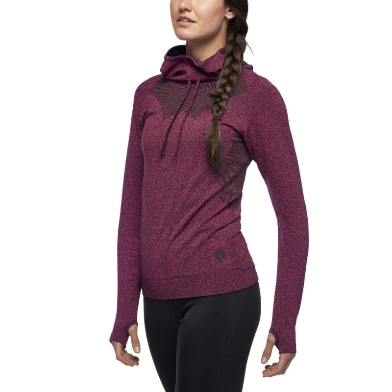 Burgundy Women's Black Diamond Crux Hoodie | BL637839