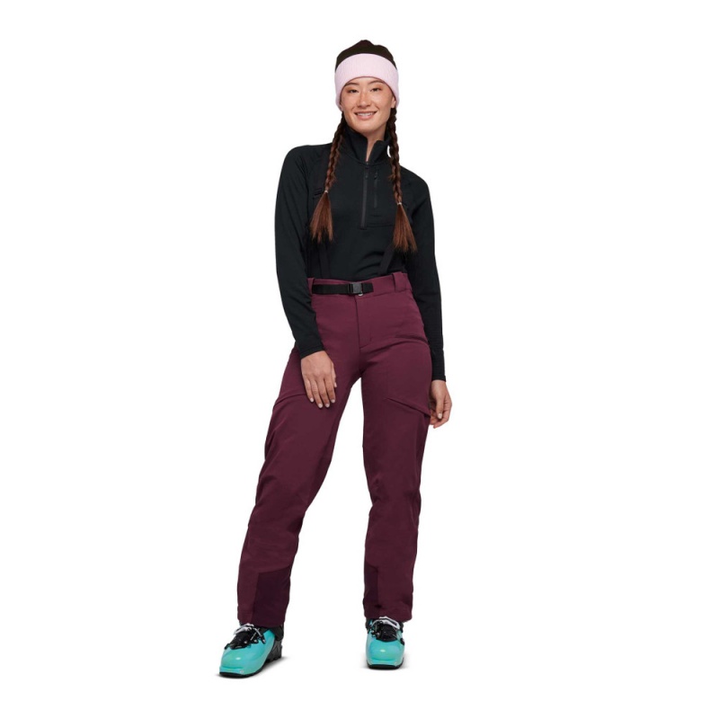 Burgundy Women's Black Diamond Dawn Patrol Pants | SC147034