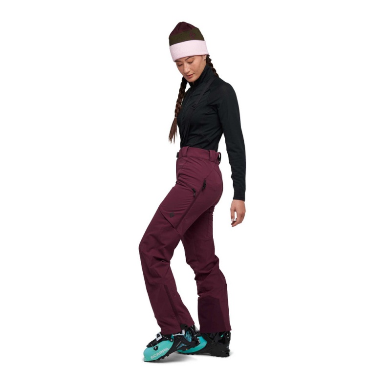 Burgundy Women's Black Diamond Dawn Patrol Pants | SC147034