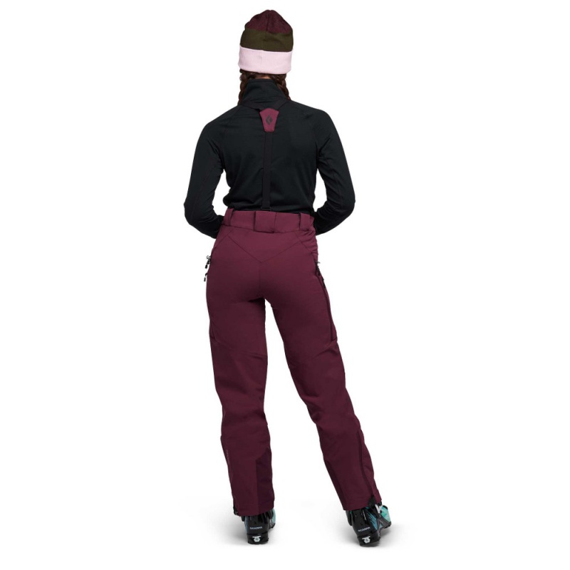 Burgundy Women's Black Diamond Dawn Patrol Pants | SC147034