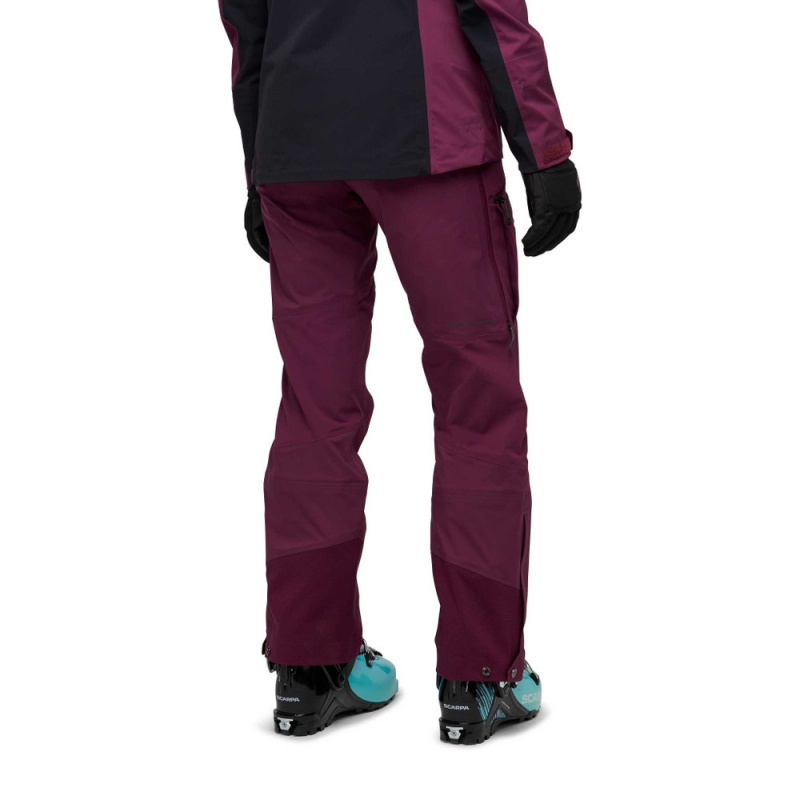 Burgundy Women's Black Diamond Dawn Patrol Hybrid Pants | EY861971