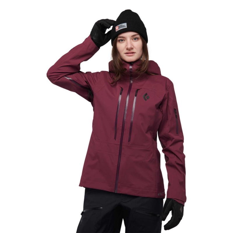 Burgundy Women's Black Diamond Recon LT Shell Jackets | PX480210