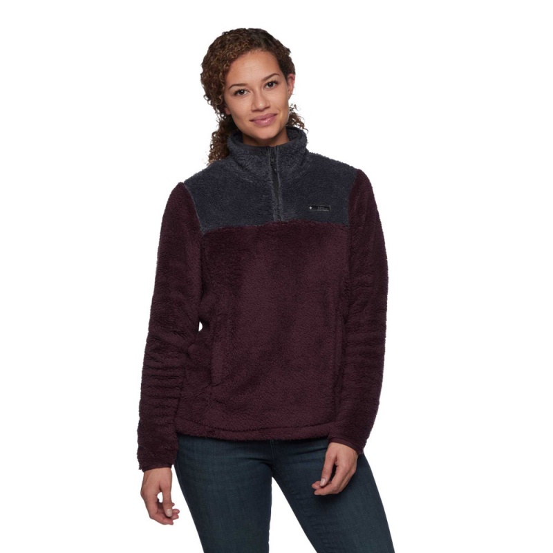 Burgundy Women's Black Diamond Roadie Quarter Zip Fleece | ZD099162