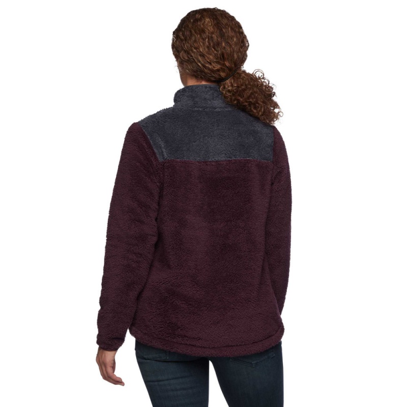 Burgundy Women's Black Diamond Roadie Quarter Zip Fleece | ZD099162