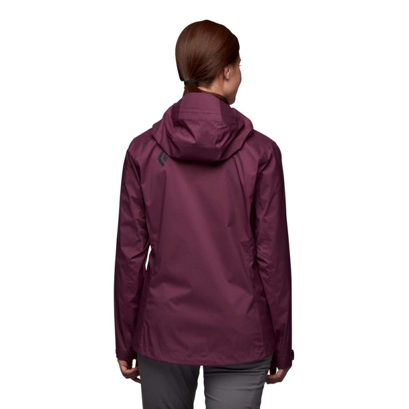 Burgundy Women's Black Diamond Stormline Stretch Rain Shell Jackets | HX842016