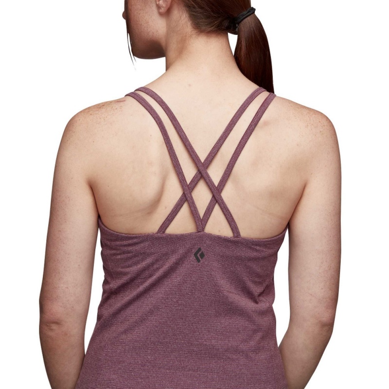 Burgundy Women's Black Diamond Talus Tank Top | OB565883