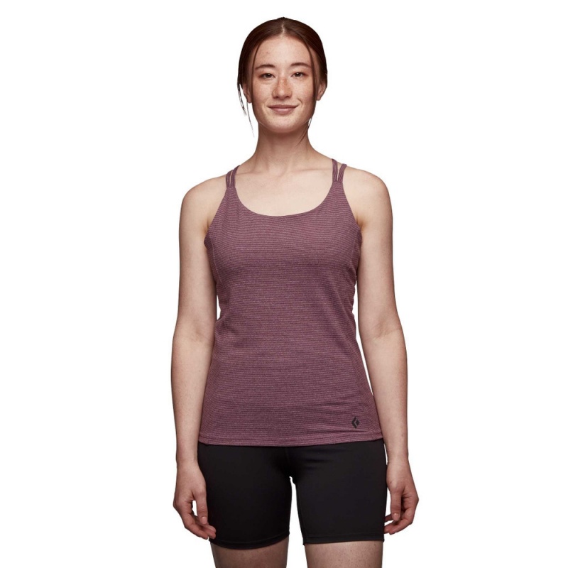 Burgundy Women's Black Diamond Talus Tank Top | OB565883