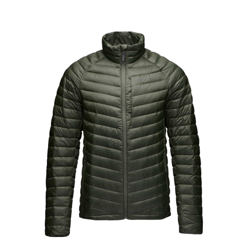 Green Men\'s Black Diamond Access Down Jackets | TO862644