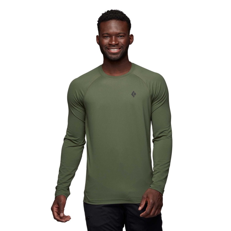 Green Men's Black Diamond Alpenglow Crew Long Sleeve | HW041327