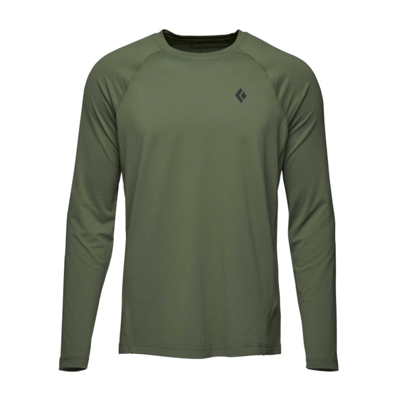 Green Men\'s Black Diamond Alpenglow Crew Long Sleeve | HW041327