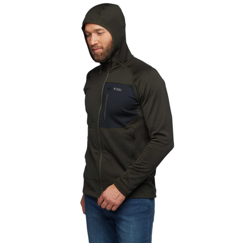 Green Men's Black Diamond Factor Hoody Jackets | IU932381