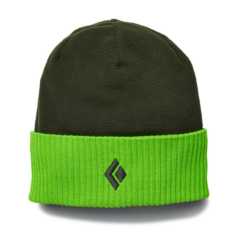 Green Men\'s Black Diamond Fleece Beanie | MG161030