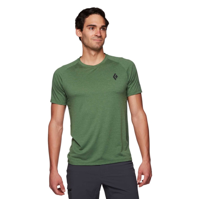 Green Men's Black Diamond Lightwire Short Sleeve Tech T Shirts | OL383850