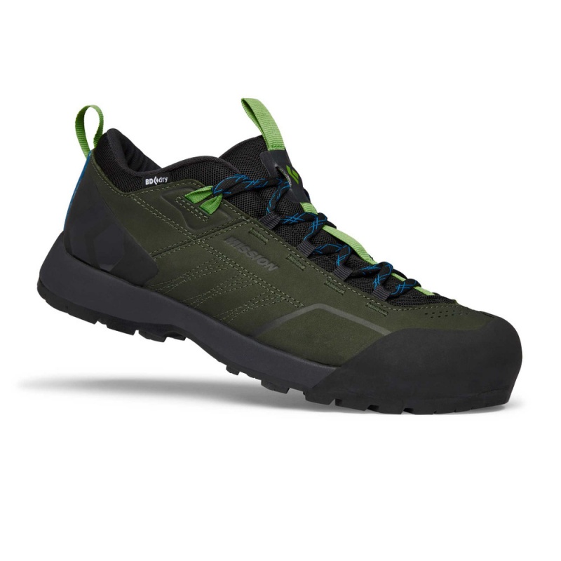 Green Men's Black Diamond Mission Leather Low Waterproof Approach Shoes | OH808860