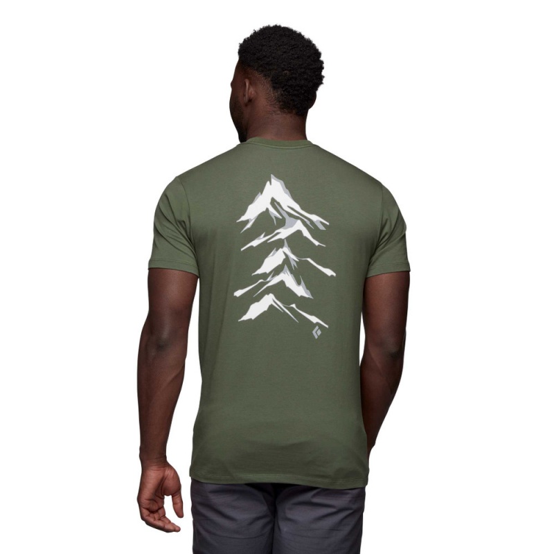 Green Men's Black Diamond Peaks T Shirts | FF433116