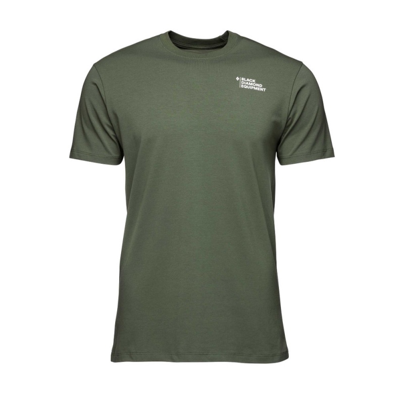 Green Men's Black Diamond Peaks T Shirts | FF433116