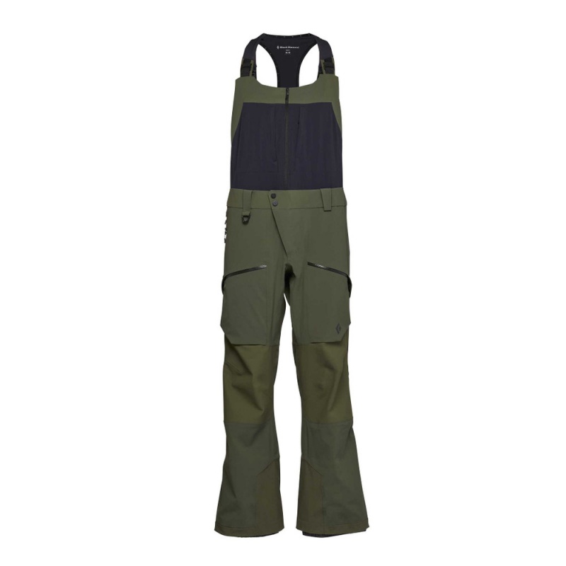 Green Men\'s Black Diamond Recon Stretch Pro Bib Pants | US271759