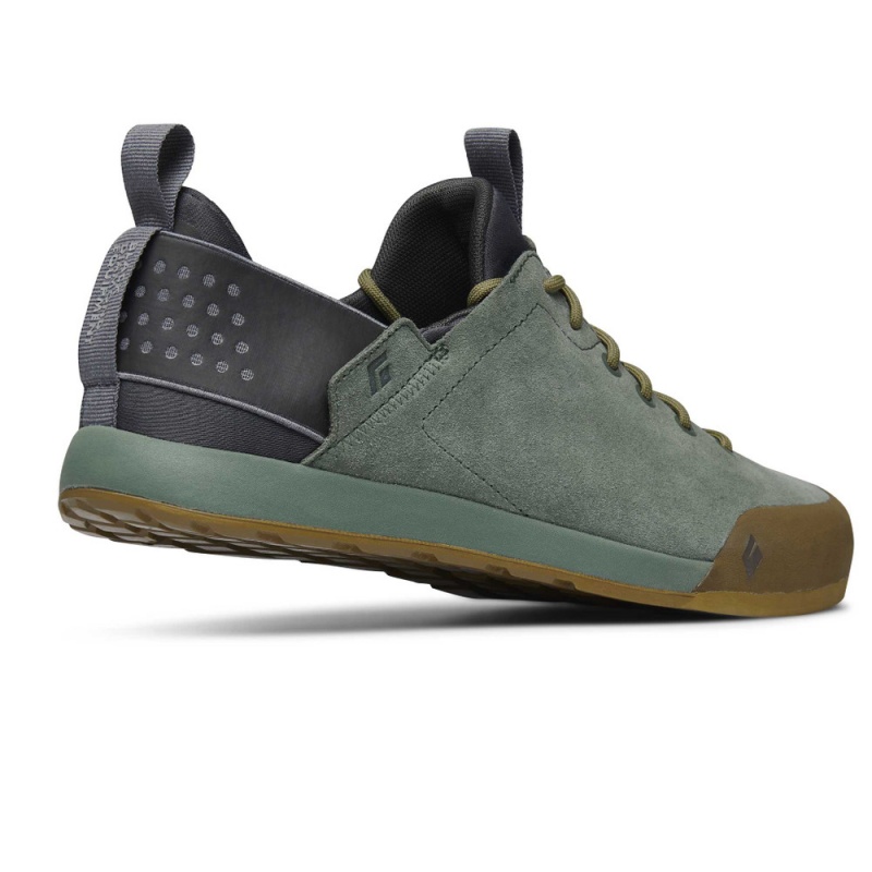 Green Men's Black Diamond Session Suede Sneakers | YW141340