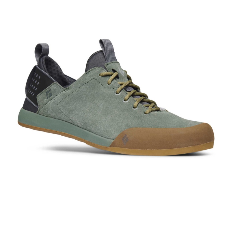 Green Men's Black Diamond Session Suede Sneakers | YW141340