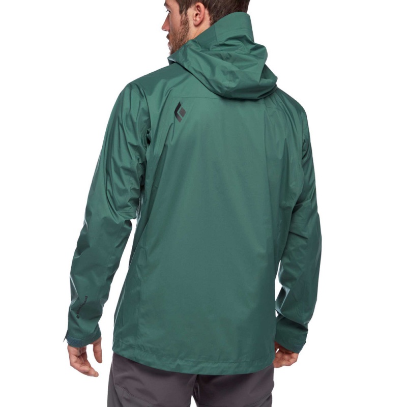 Green Men's Black Diamond Stormline Stretch Rain Shell Jackets | KU073147