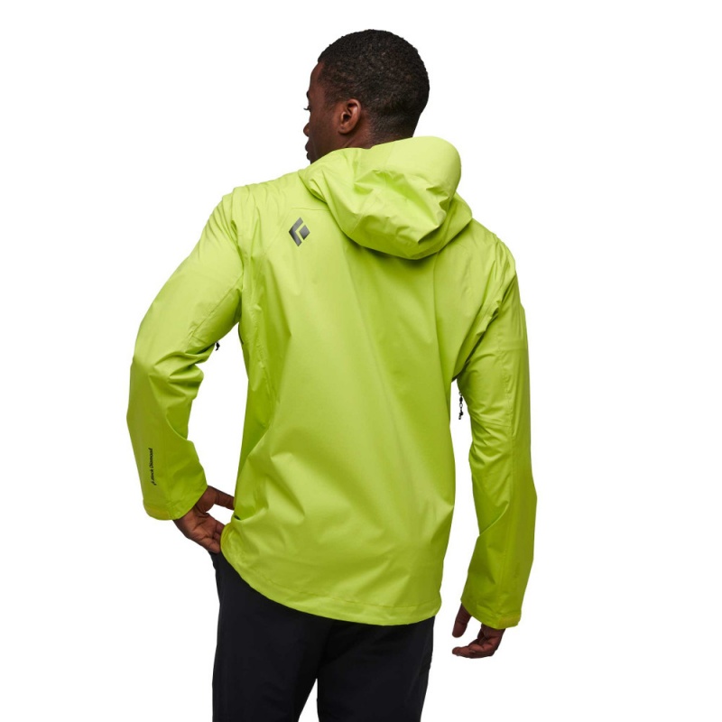 Green Men's Black Diamond Stormline Stretch Rain Shell Jackets | SH710243