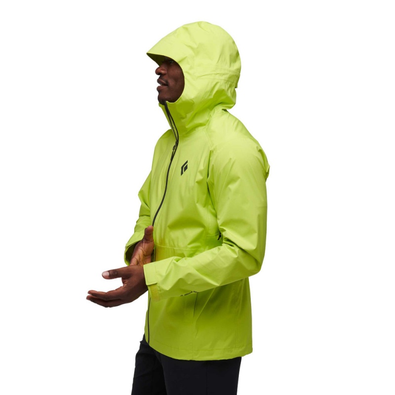 Green Men's Black Diamond Stormline Stretch Rain Shell Jackets | SH710243