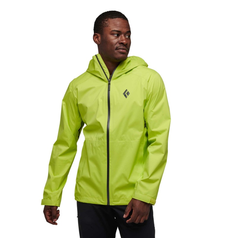 Green Men's Black Diamond Stormline Stretch Rain Shell Jackets | SH710243