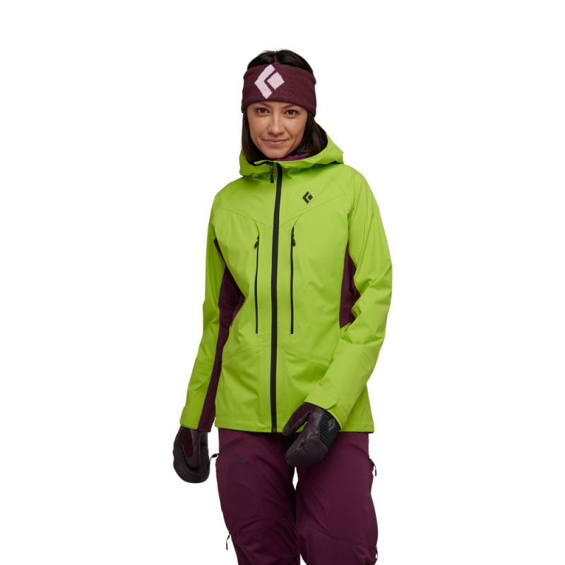 Green Women\'s Black Diamond Dawn Patrol Hybrid Shell Jackets | FI682806