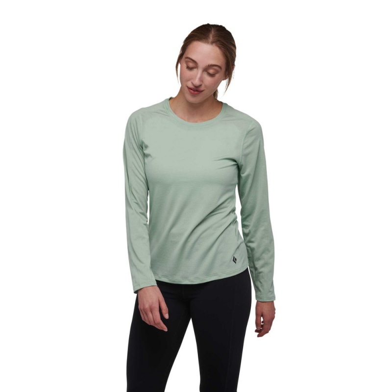 Green Women's Black Diamond Lightwire Long Sleeve T Shirts | YM129309