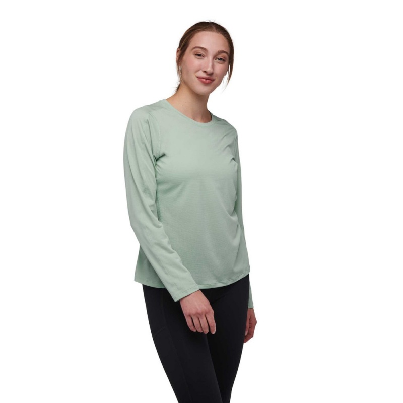 Green Women's Black Diamond Lightwire Long Sleeve T Shirts | YM129309