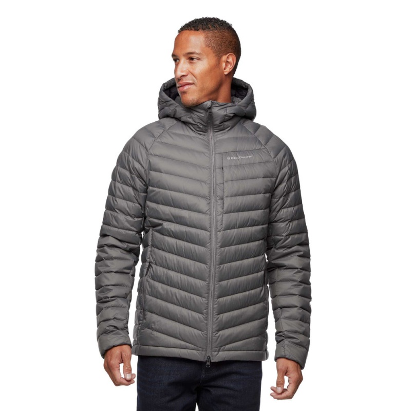 Grey Men's Black Diamond Access Hoody Down Jackets | WG555223