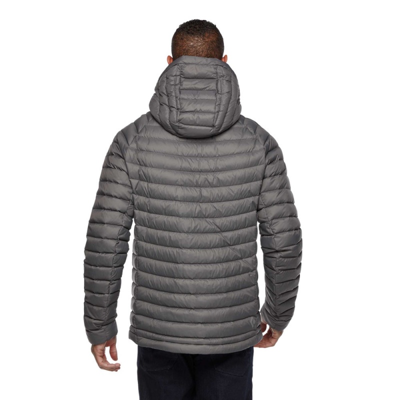 Grey Men's Black Diamond Access Hoody Down Jackets | WG555223