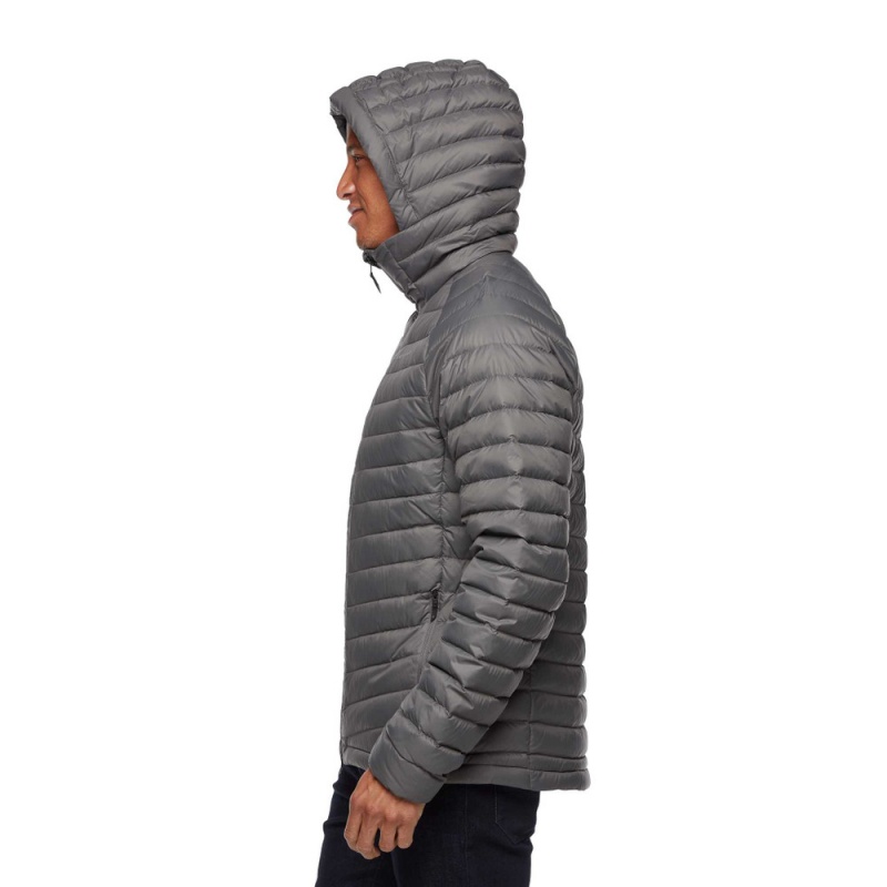 Grey Men's Black Diamond Access Hoody Down Jackets | WG555223