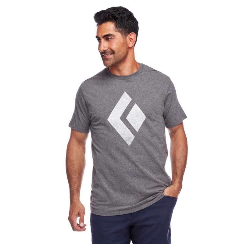 Grey Men's Black Diamond Chalked Up T Shirts | ZC037119