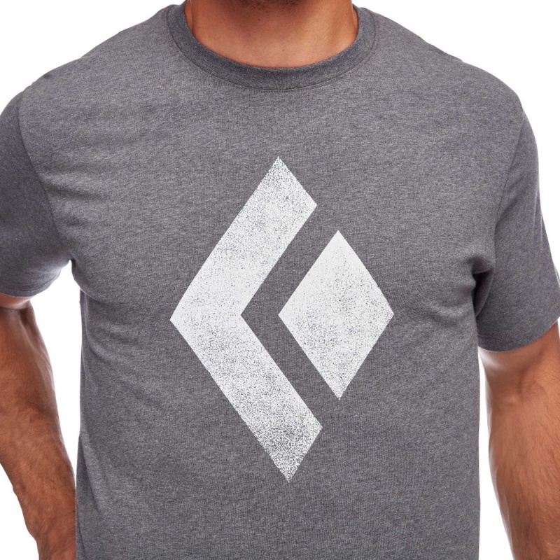 Grey Men's Black Diamond Chalked Up T Shirts | ZC037119