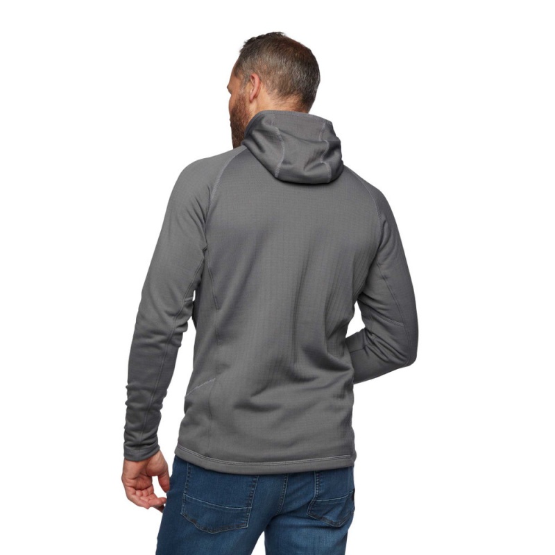 Grey Men's Black Diamond Factor Hoody Jackets | JZ725152